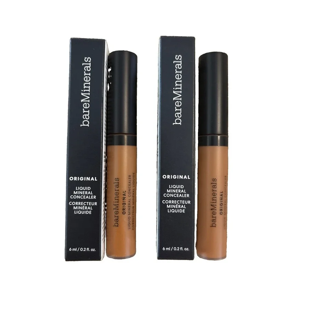 2x LOT Bare Minerals Originals Liquid Mineral Concealer: Dark 5N & 5C Full NIB